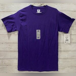 Russell Athletic Adult Small Purple Basic Shirt Sleeve T-Shirt